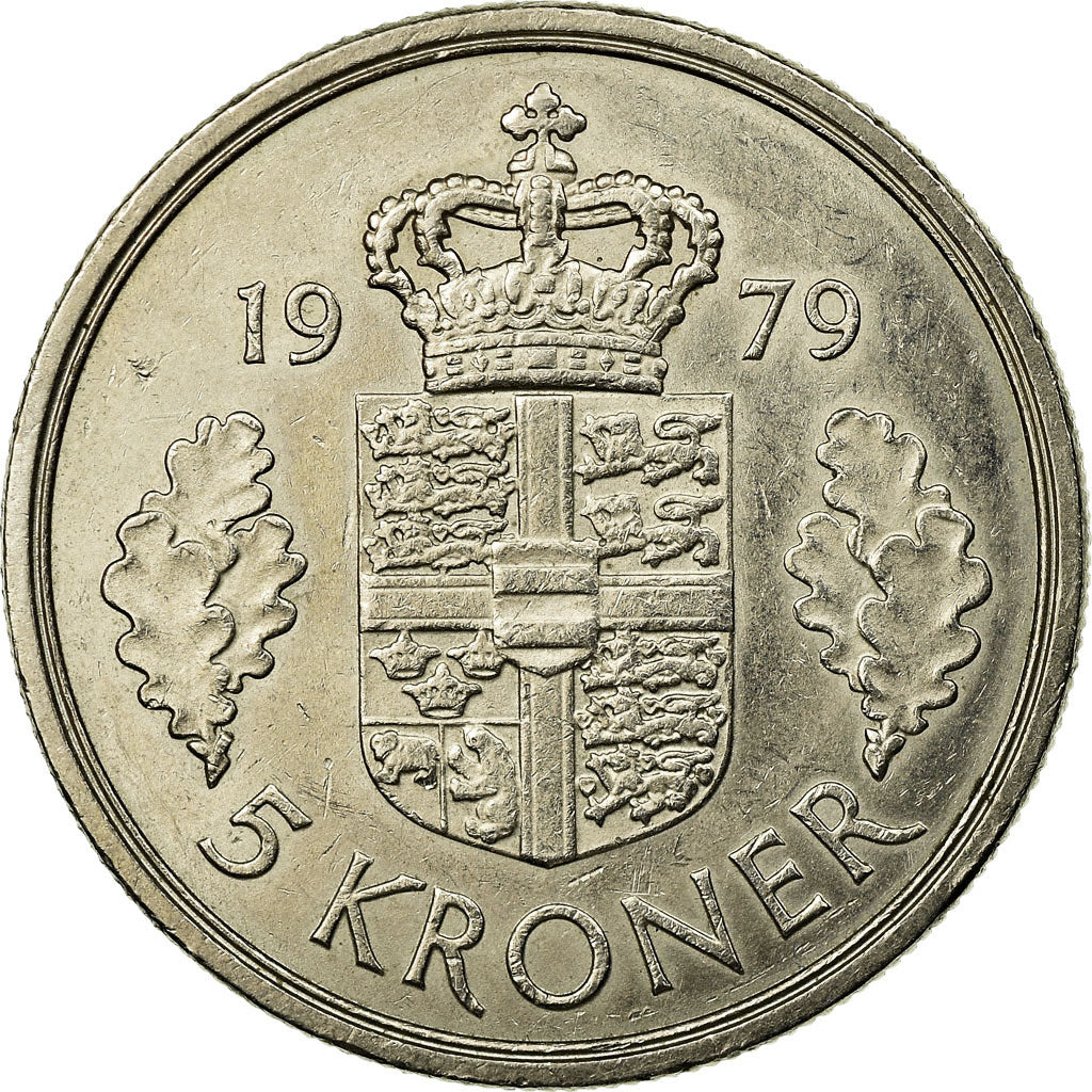 Coin, Denmark, Margrethe II, 5 Kroner, 1979, Copenhagen, EF(40-45)