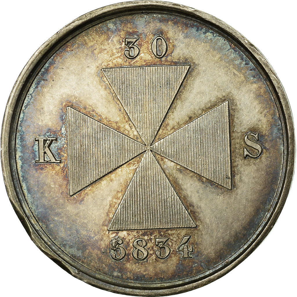 France, Token, Masonic, Conseil de la Clémente Amitié, 1834, AU(55-58)
