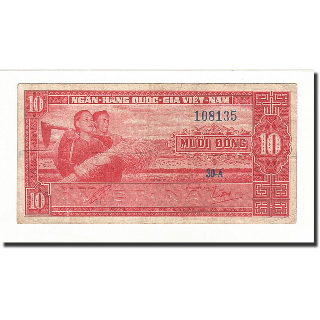 South Viet Nam, 10 Dong, 1962, KM:5a, VG(8-10)
