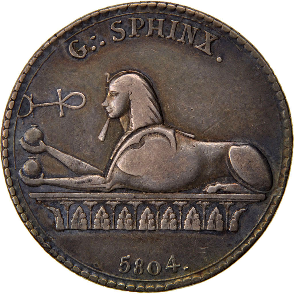 France, Token, Masonic, Loge Le Grand Sphinx, 1804, EF(40-45), Silver