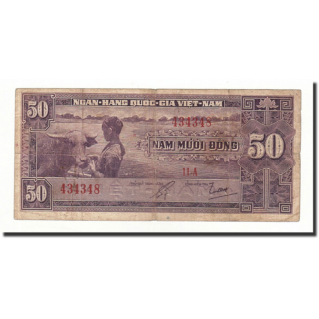 South Viet Nam, 50 Dong, 1956, KM:7a, VG(8-10)