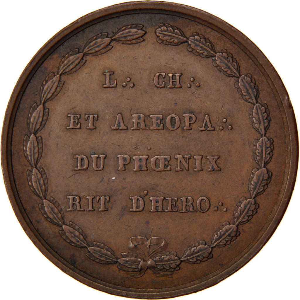 France, Masonic, Token, 1804, AU(50-53), Copper, Labouret #314, 11.15