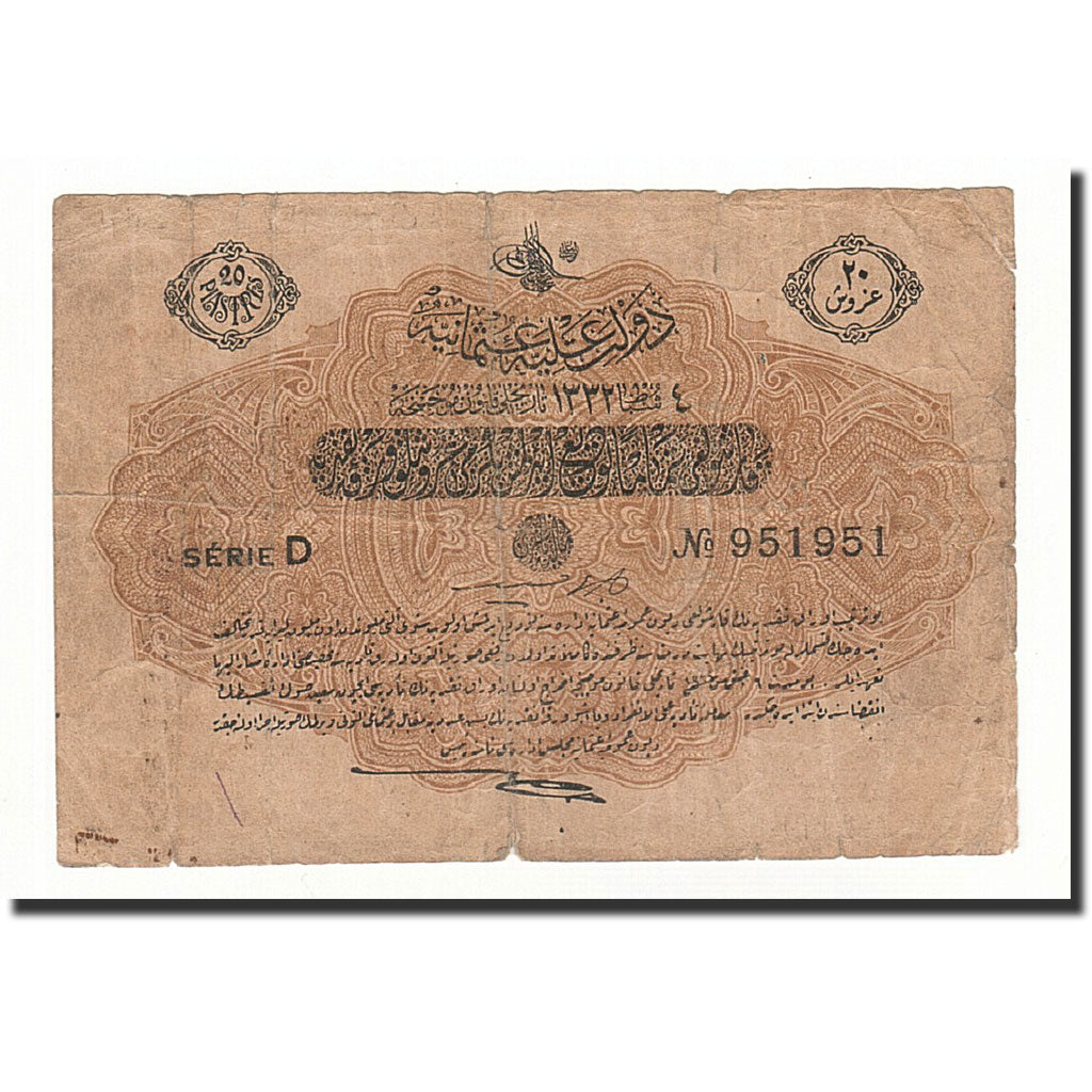 Turkey, 20 Piastres, 1916, KM:97, AG(1-3)