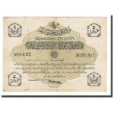 Turchia, 5 Piastres, 1916, KM:87, D+