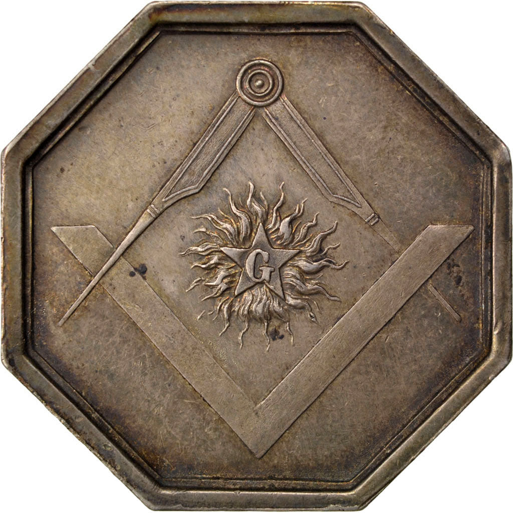 France, Masonic, Token, 1830, AU(55-58), Silver, Labouret #149, 8.83