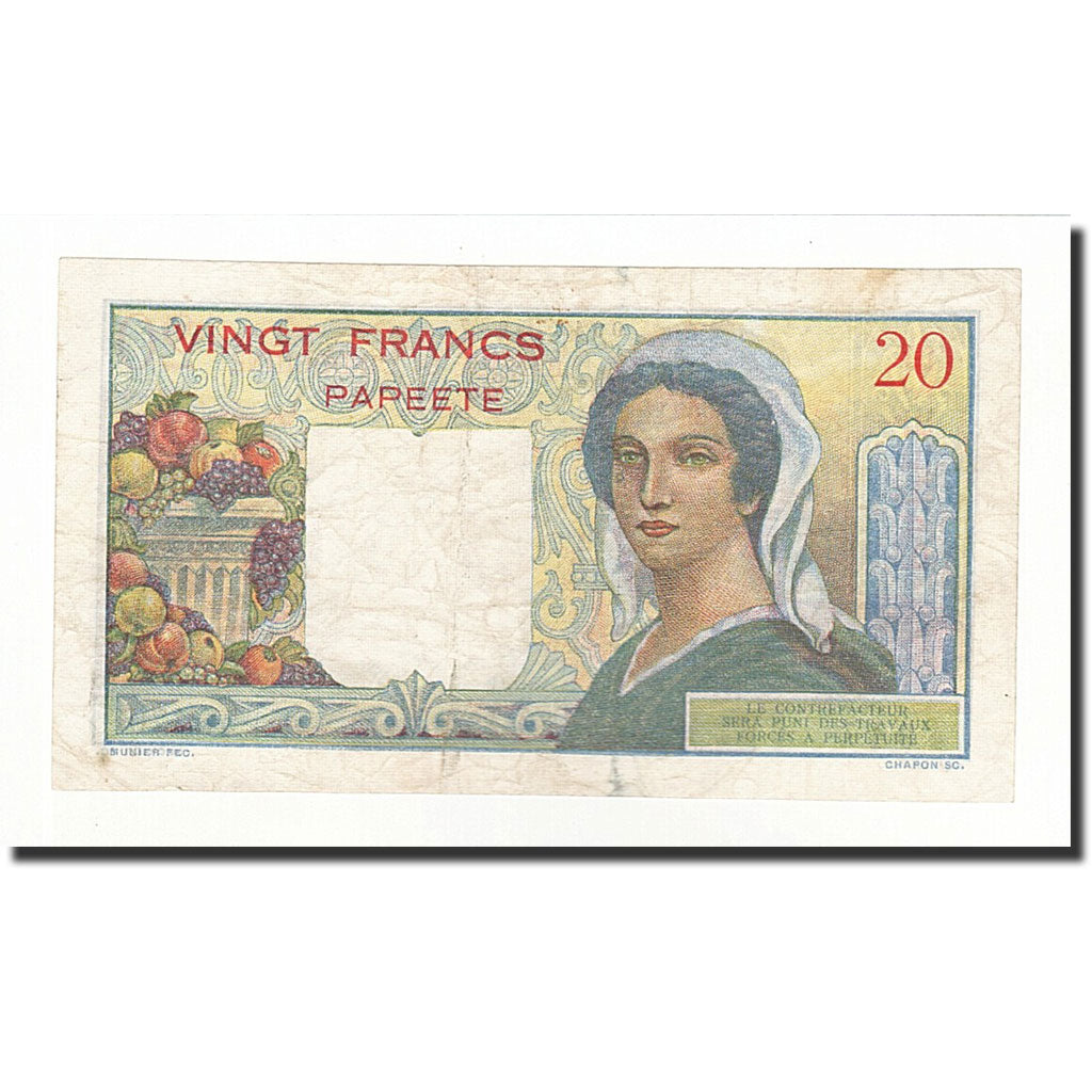 Banknote, Tahiti, 20 Francs, 1963, KM:21c, EF(40-45)