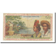 French Antilles, 50 Francs, 1964, KM:9b, F(12-15)