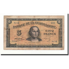 Guadeloupe, 5 Francs, 1942, KM:21b, VF(20-25)