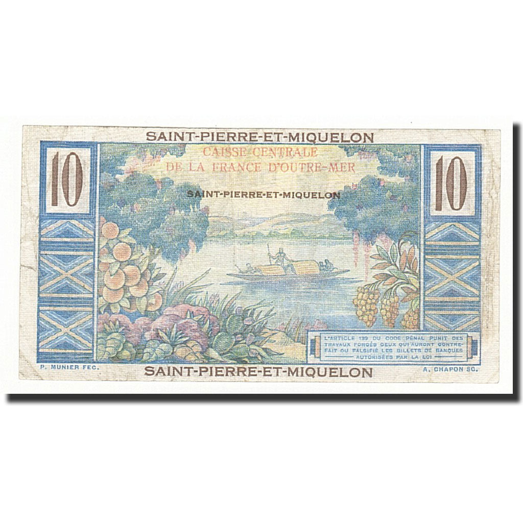 Saint Pierre and Miquelon, 10 Francs, 1950, KM:23, EF(40-45)