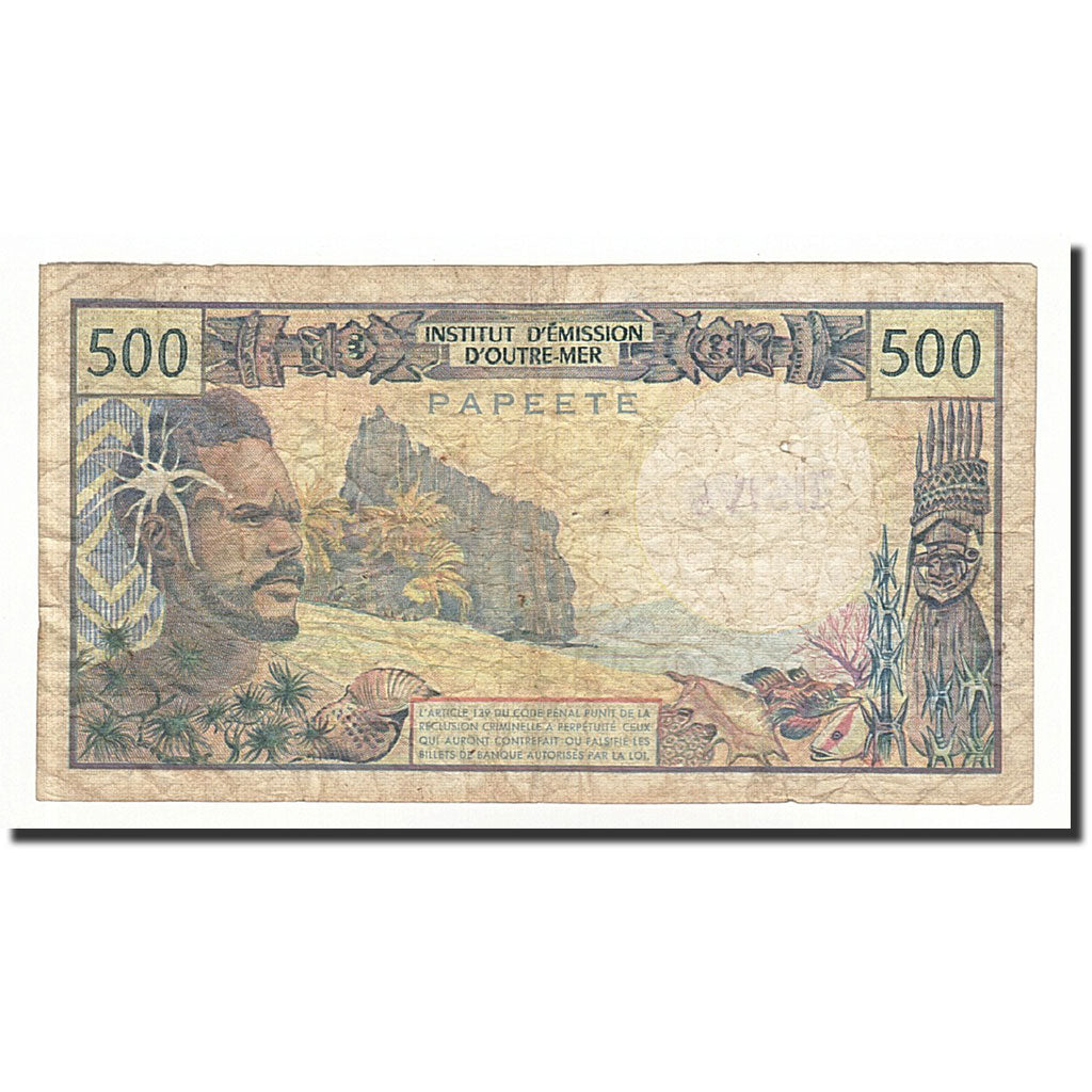 Tahiti, 500 Francs, 1985, KM:25d, D