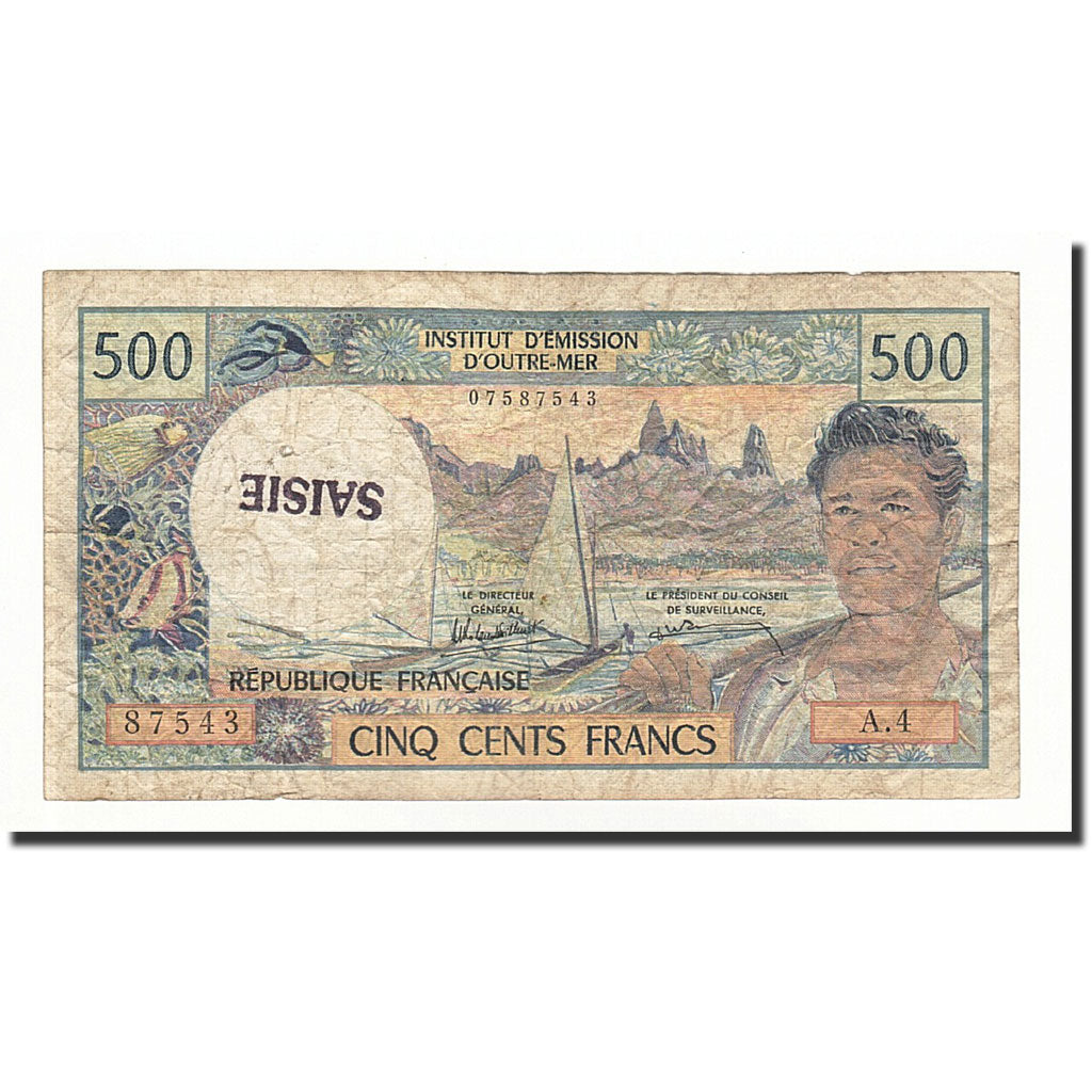 Tahiti, 500 Francs, 1985, KM:25d, D