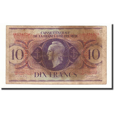 Guadeloupe, 10 Francs, KM:27A, 1944-2-2, VG(8-10)