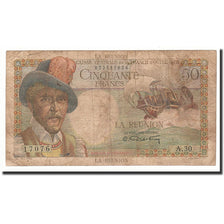 Réunion, 50 Francs, 1947, KM:44a, VG(8-10)