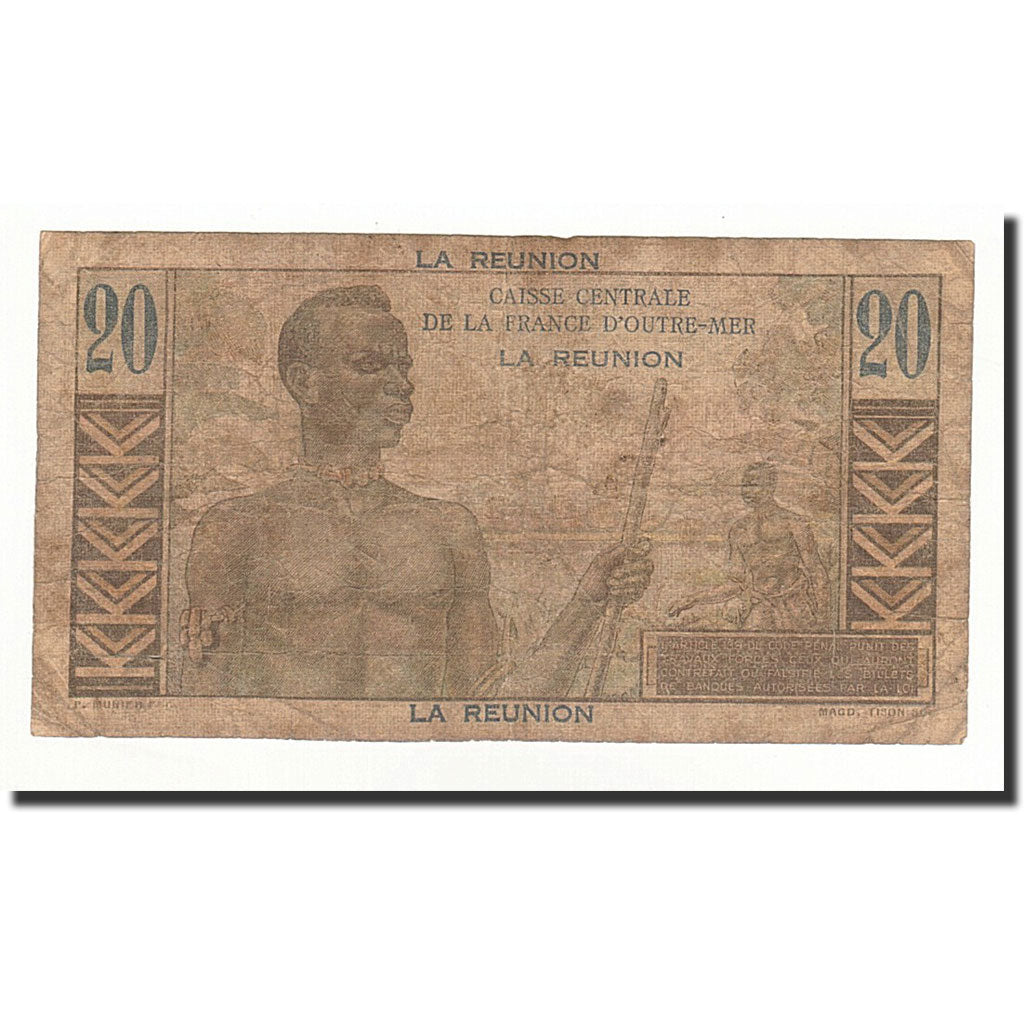 Réunion, 20 Francs, 1947, KM:43a, D