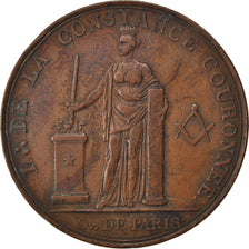 France, Masonic, Token, 1806, AU(50-53), Copper, Labouret #187, 8.79