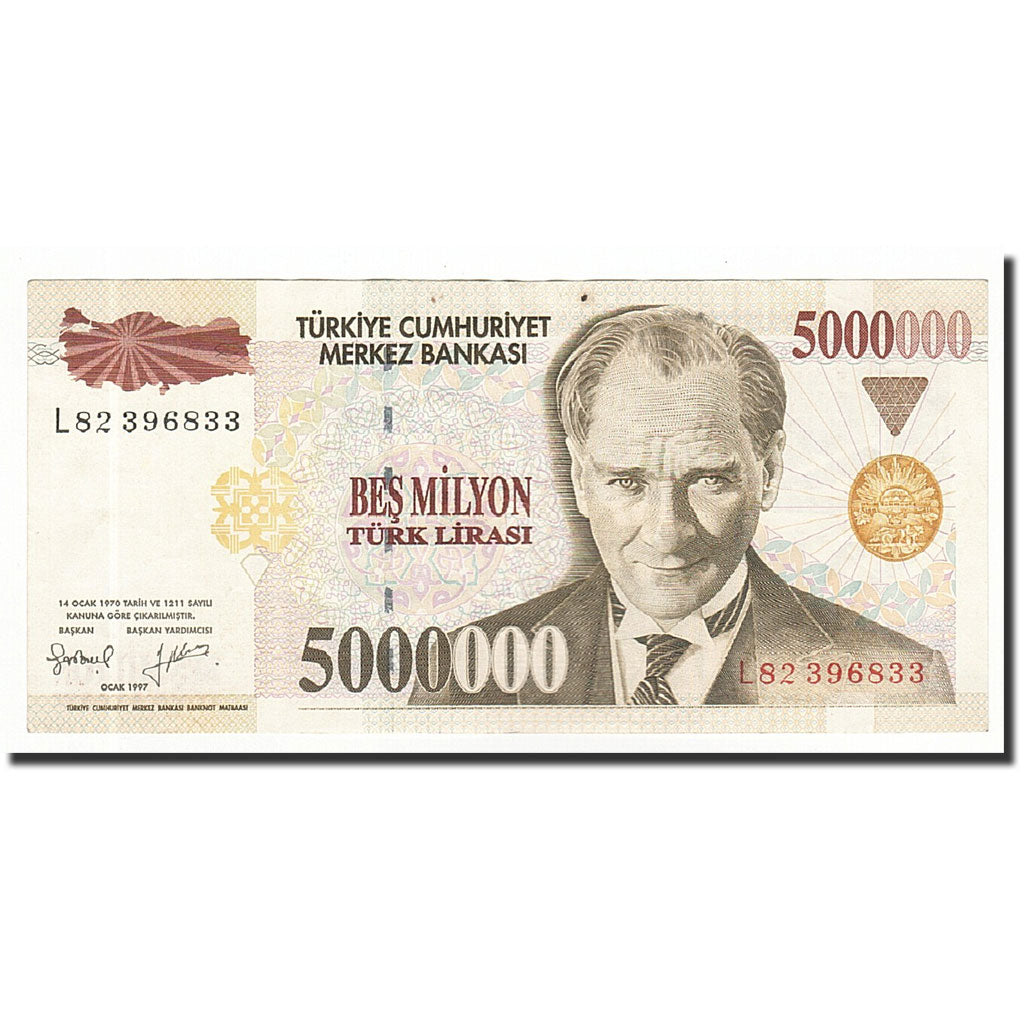 Turchia, 5,000,000 Lira, 1997, BB