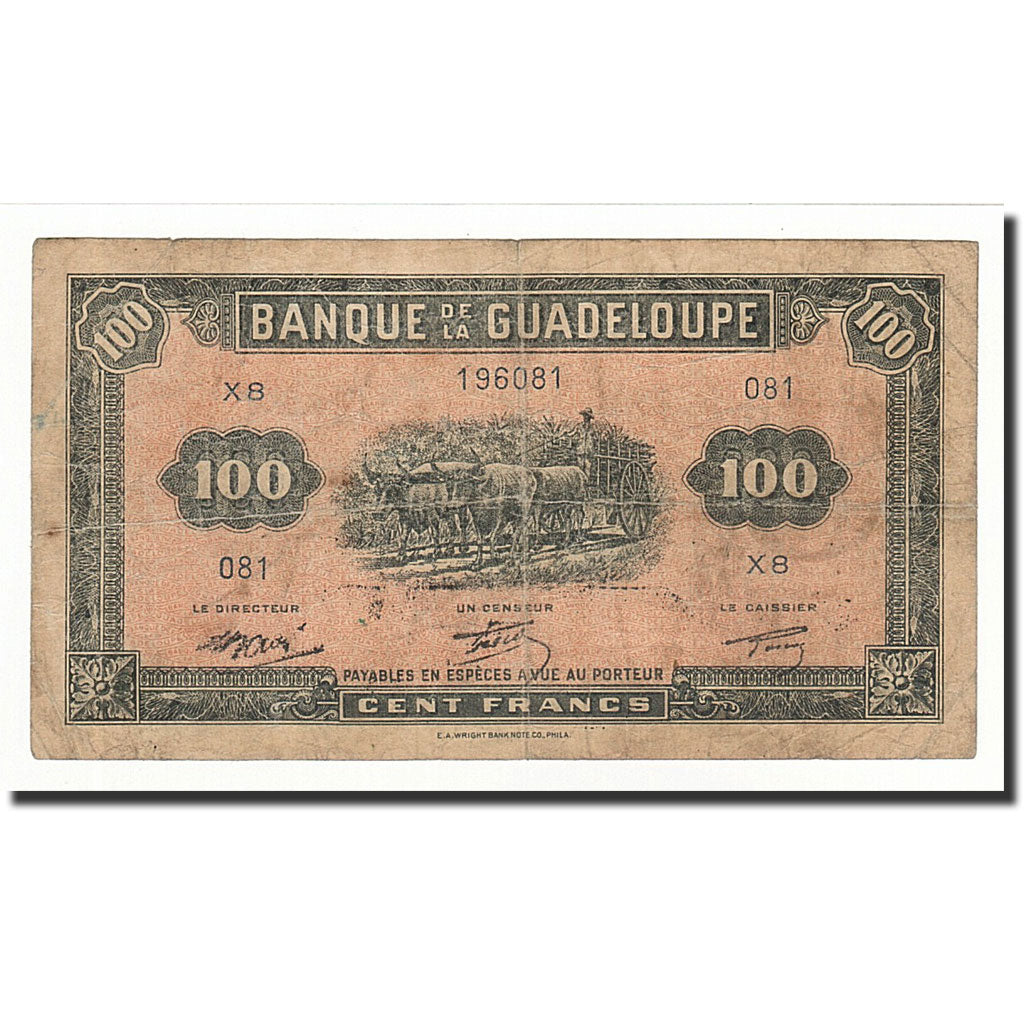 Guadalupe, 100 Francs, 1942, KM:23b, B