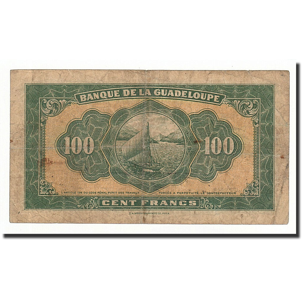 Guadalupe, 100 Francs, 1942, KM:23b, B