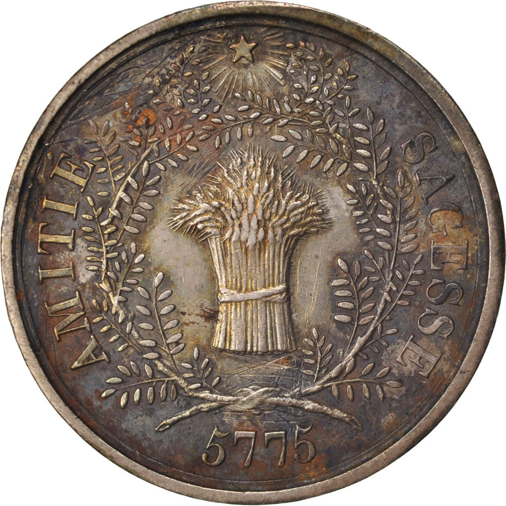 France, Masonic, Token, 1775, EF(40-45), Silver, Labouret #241, 6.97