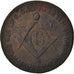 France, Masonic, Token, 1785, AU(55-58), Copper, Labouret #188, 9.37