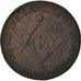 France, Masonic, Token, 1785, AU(55-58), Copper, Labouret #188, 9.37