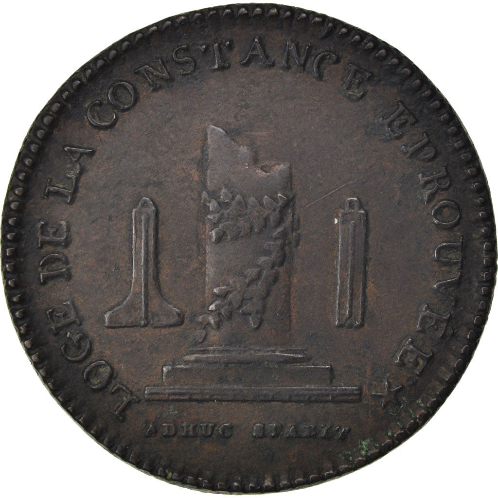 France, Masonic, Token, 1785, AU(55-58), Copper, Labouret #188, 9.37
