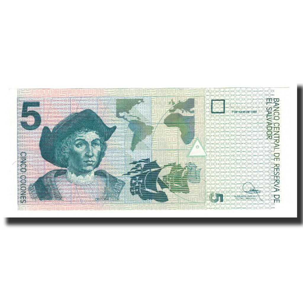 Banknote, El Salvador, 5 Colones, 1997-04-18, KM:147a, UNC(65-70)