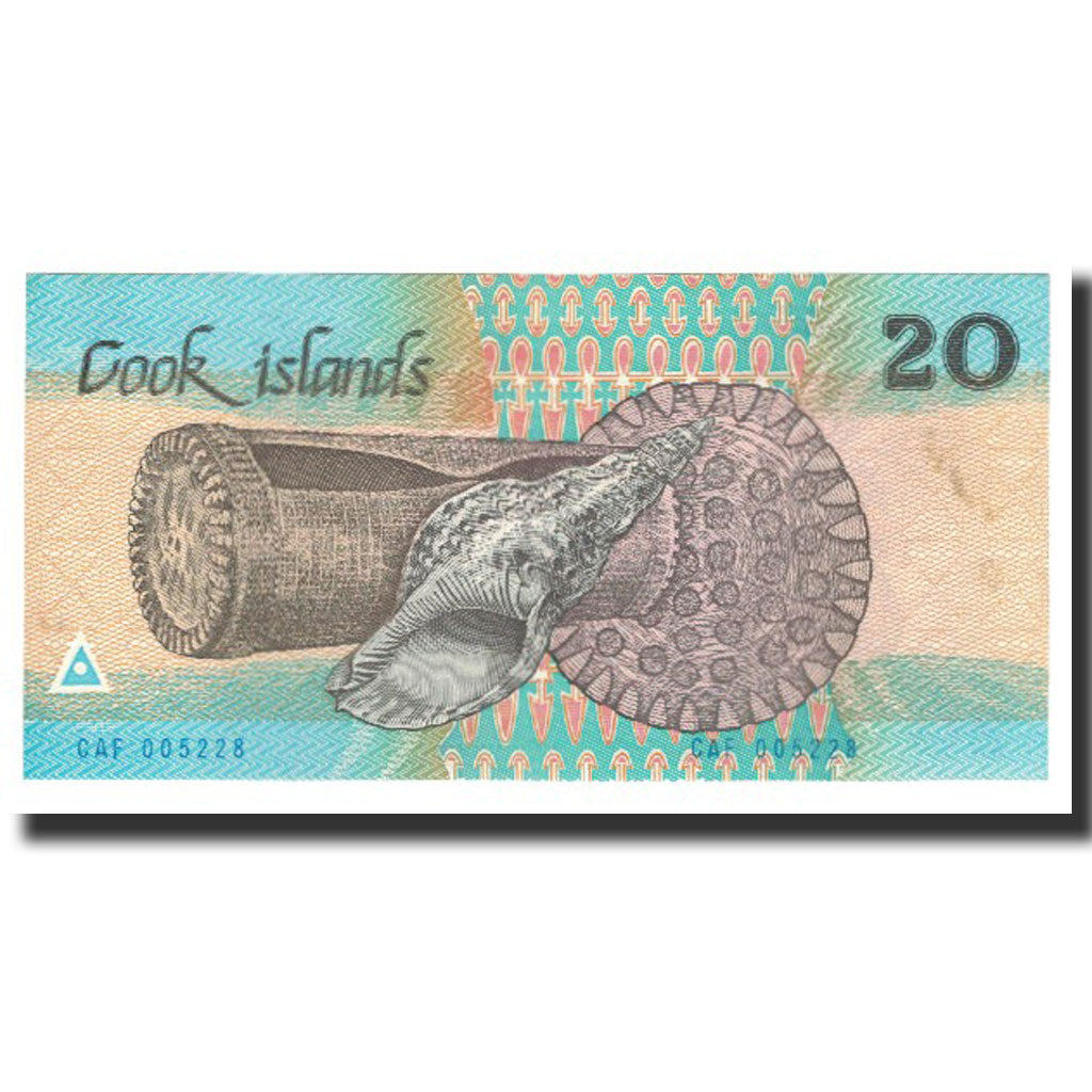 Biljet, Cookeilanden, 20 Dollars, Undated (1987), KM:5b, SUP+