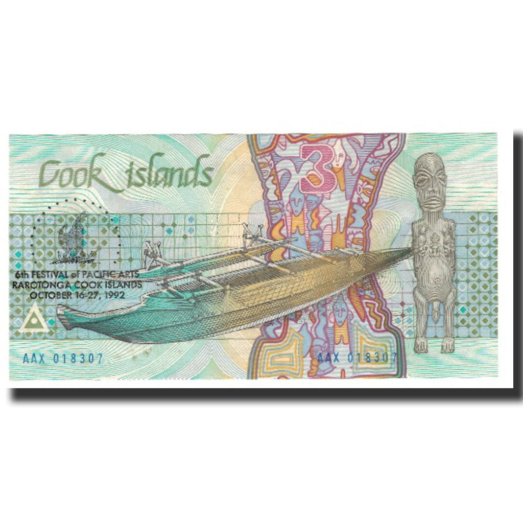 Cook Islands, 3 Dollars, 1992-10, KM:6, UNC(65-70)