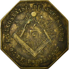 France, Jeton, Masonic, 1817, TTB, Laiton, Labouret:271