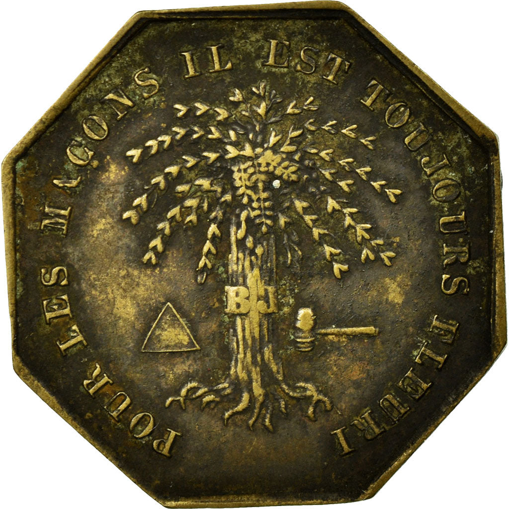 France, Token, Masonic, 1817, EF(40-45), Brass, Labouret:271
