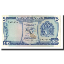 Banknote, Malta, 5 Liri, L.1967 (1973), KM:32c, UNC(65-70)