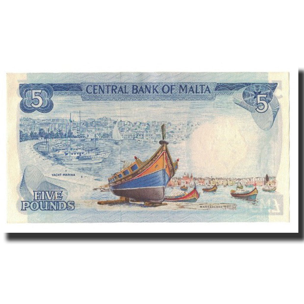 Banknote, Malta, 5 Liri, L.1967 (1973), KM:32c, UNC(65-70)