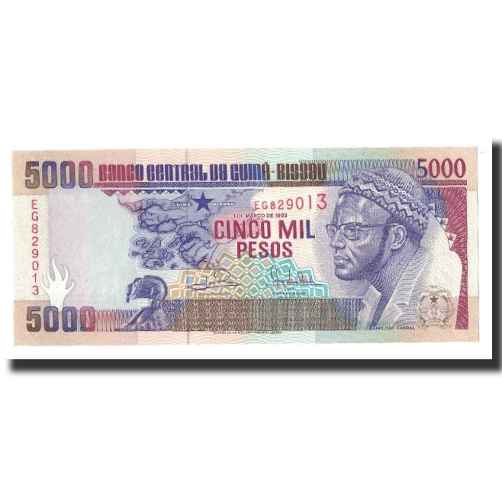 Guinea-Bissau, 5000 Pesos, KM:14b, 1993-03-01, UNC(65-70)