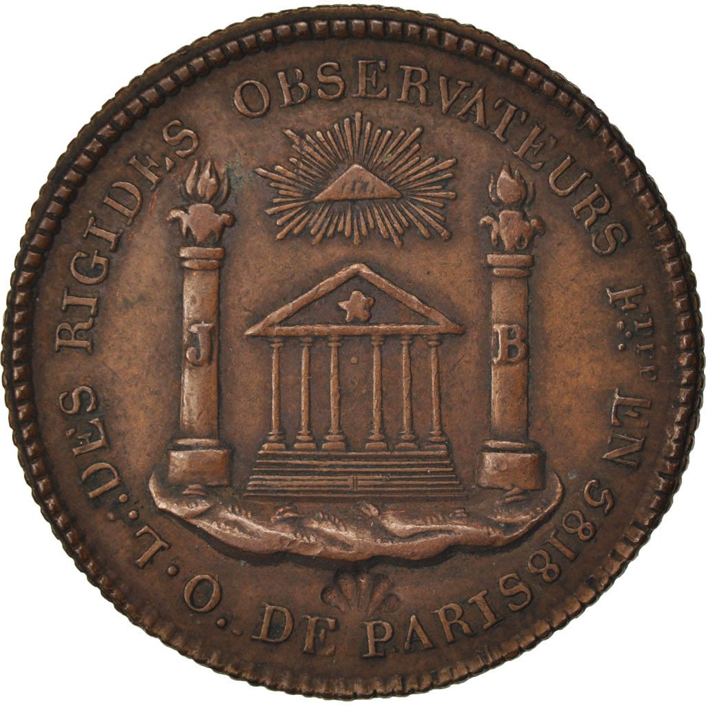 France, Masonic, Token, AU(50-53), Copper, Labouret #325, 7.22