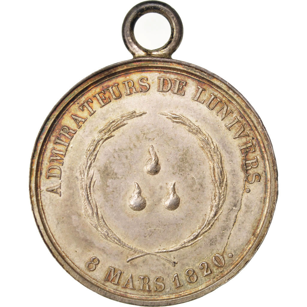 France, Masonic, Token, 1820, AU(55-58), Caqué, Silver, Labouret #79, 7.18