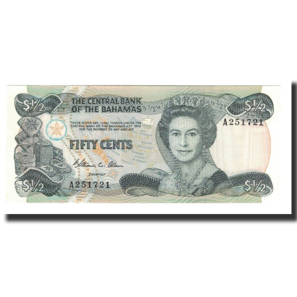 Billete, 1/2 Dollar, L.1974 (1984), Bahamas, KM:42a, UNC