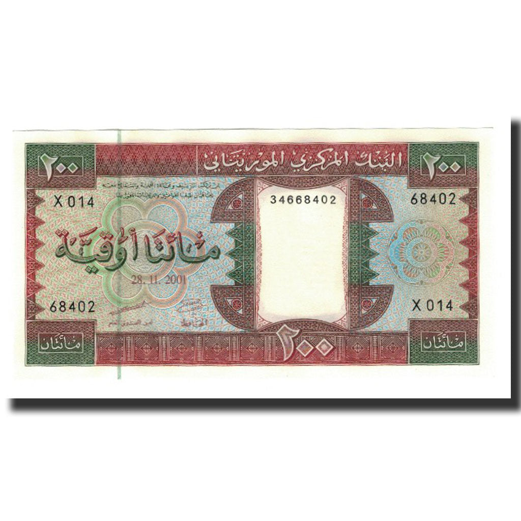 Banknote, Mauritania, 200 Ouguiya, 2001-11-28, KM:5i, UNC(65-70)