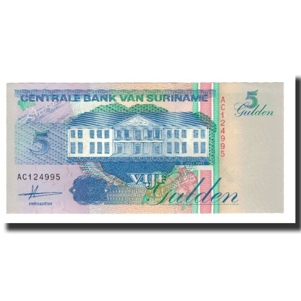 Biljet, Suriname, 5 Gulden, 1991-07-09, KM:136a, NIEUW