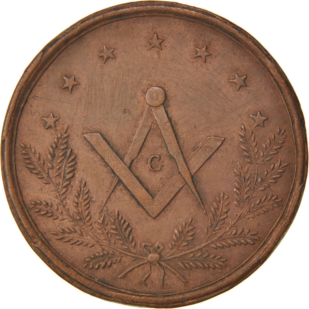 France, Masonic, Token, AU(50-53), Copper, Labouret #105, 11.36