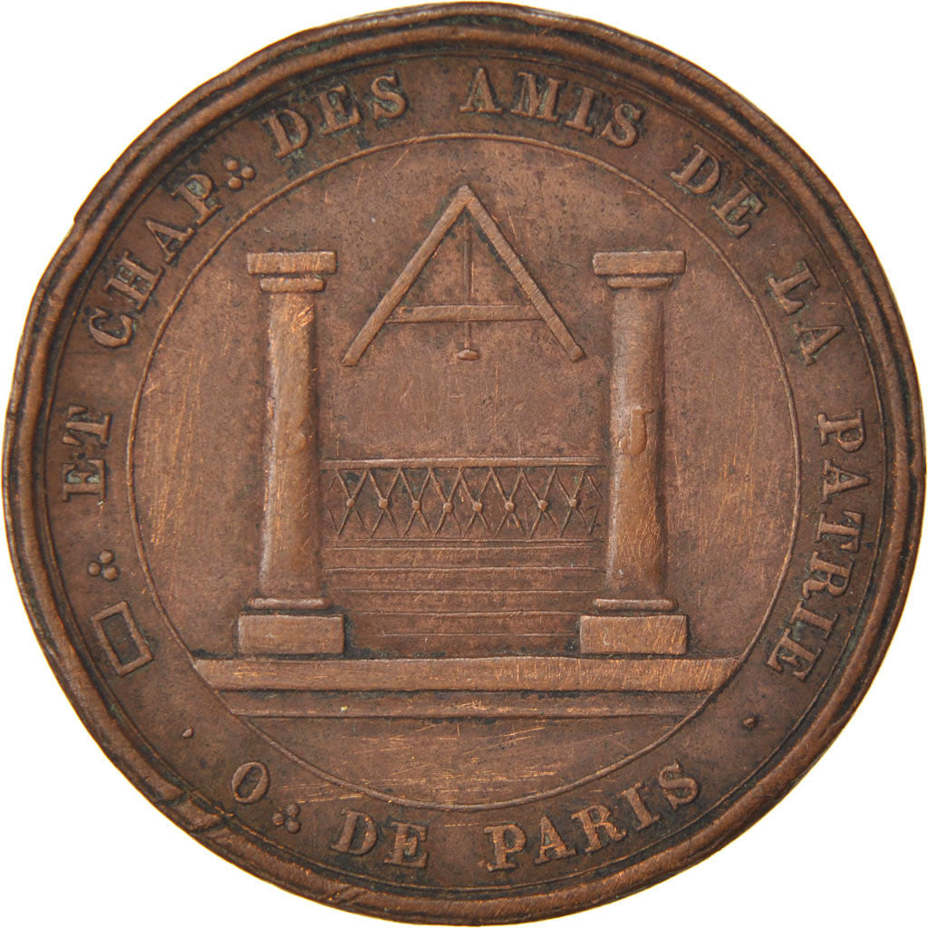 France, Masonic, Token, AU(50-53), Copper, Labouret #105, 11.36