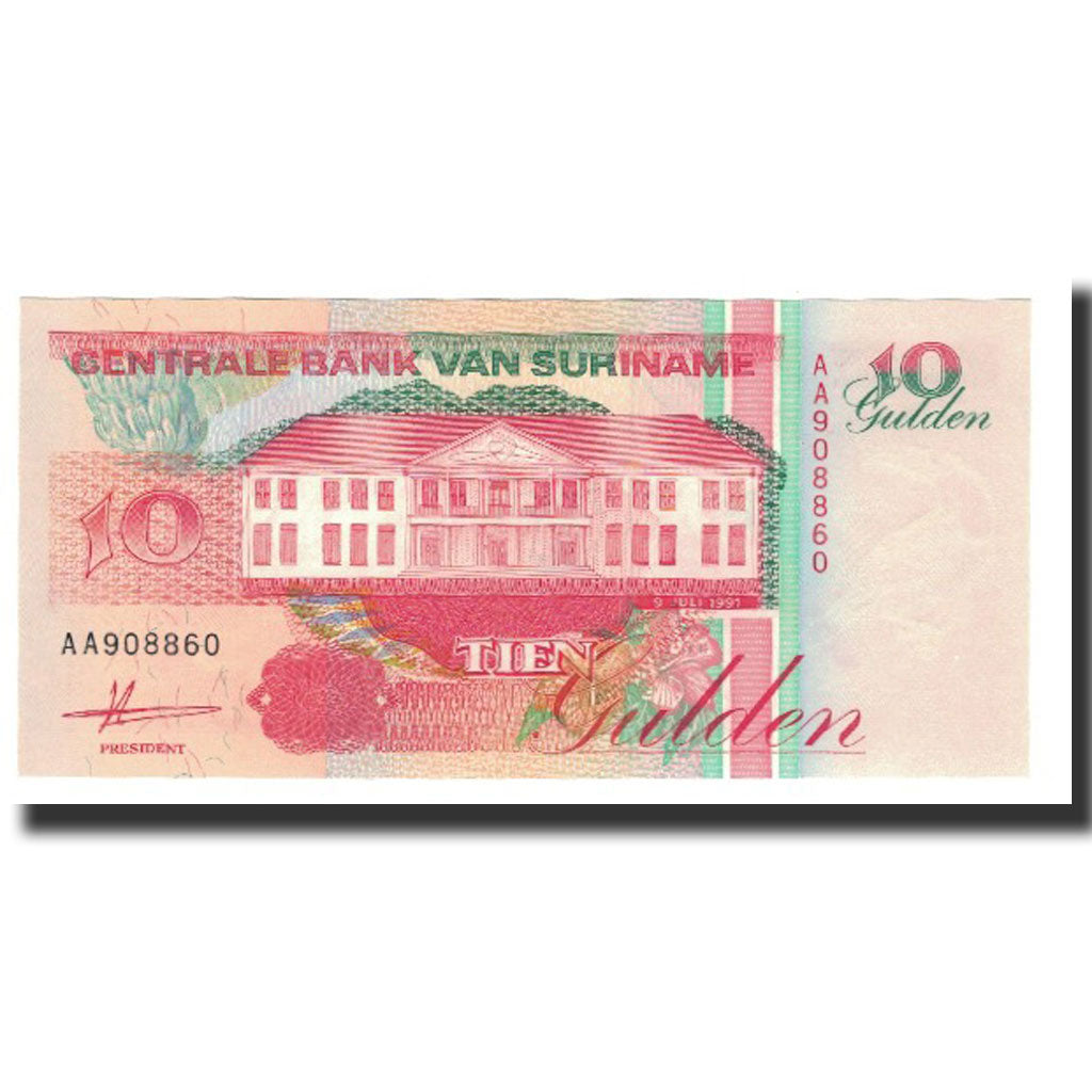 Biljet, Suriname, 10 Gulden, 1991-07-09, KM:137a, NIEUW