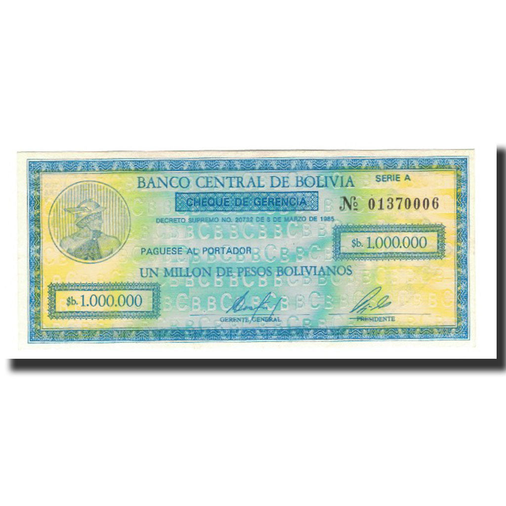 Bolivia, 1 Million Pesos Bolivianos, 1985-03-08, KM:190a, UNC(65-70)