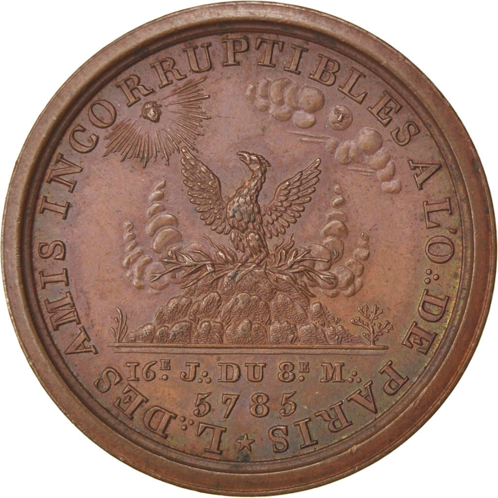 France, Masonic, Token, AU(55-58), Copper, Labouret #122, 9.08