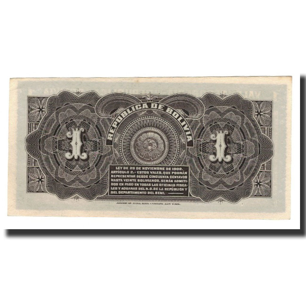 Bolivia, 1 Boliviano, 1902-11-29, KM:92a, UNC(63)