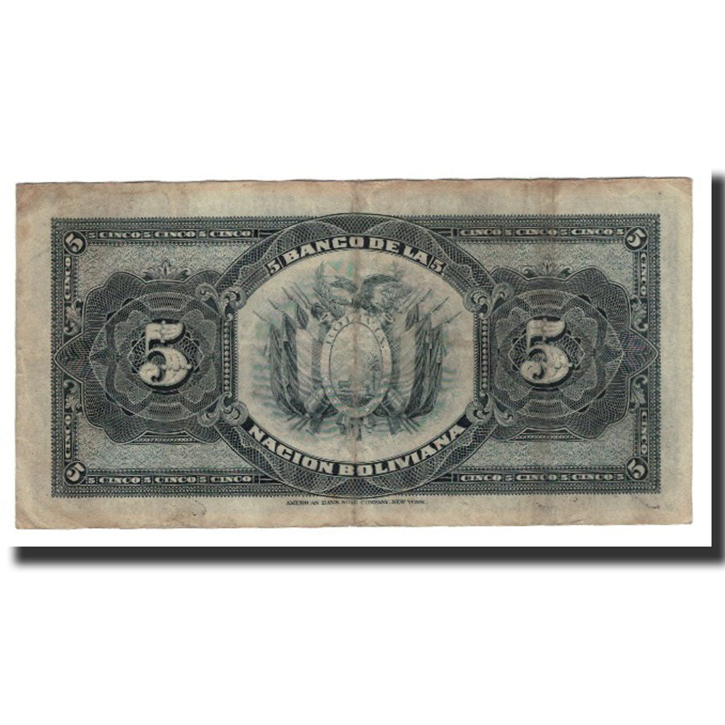 Bolivia, 5 Bolivianos, 1911-05-11, KM:106a, EF(40-45)