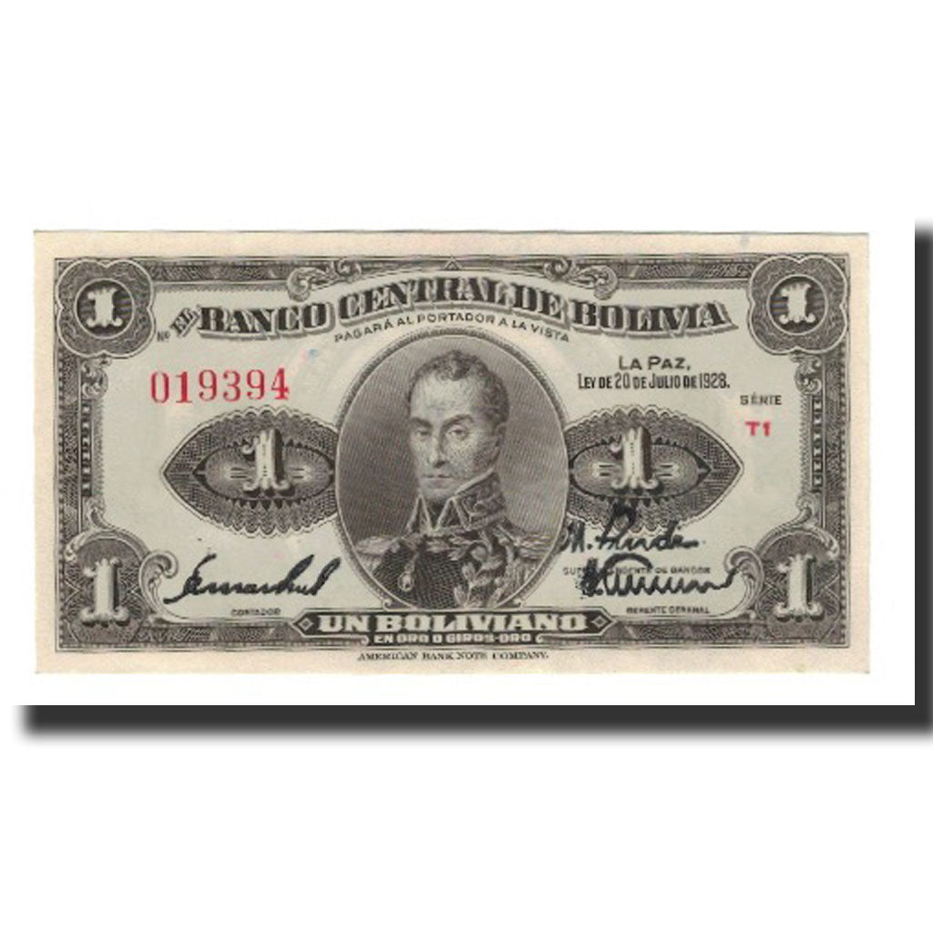 Bolivia, 1 Boliviano, L.1928, KM:119a, UNC(65-70)