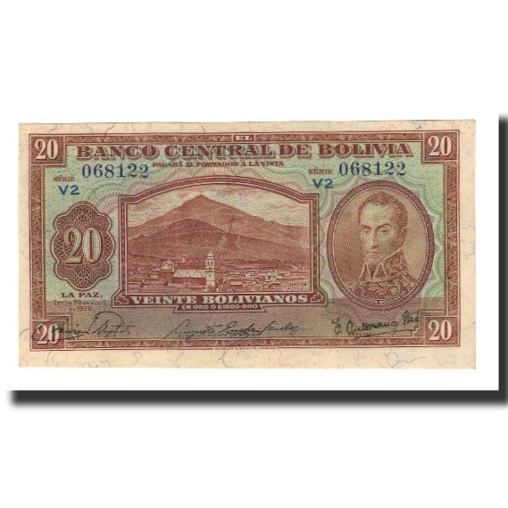Bolivia, 20 Bolivianos, L.1928, KM:131, UNC(65-70)