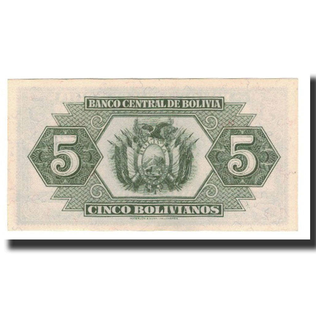 Banknote, Bolivia, 5 Bolivianos, L.1928, KM:129, UNC(65-70)