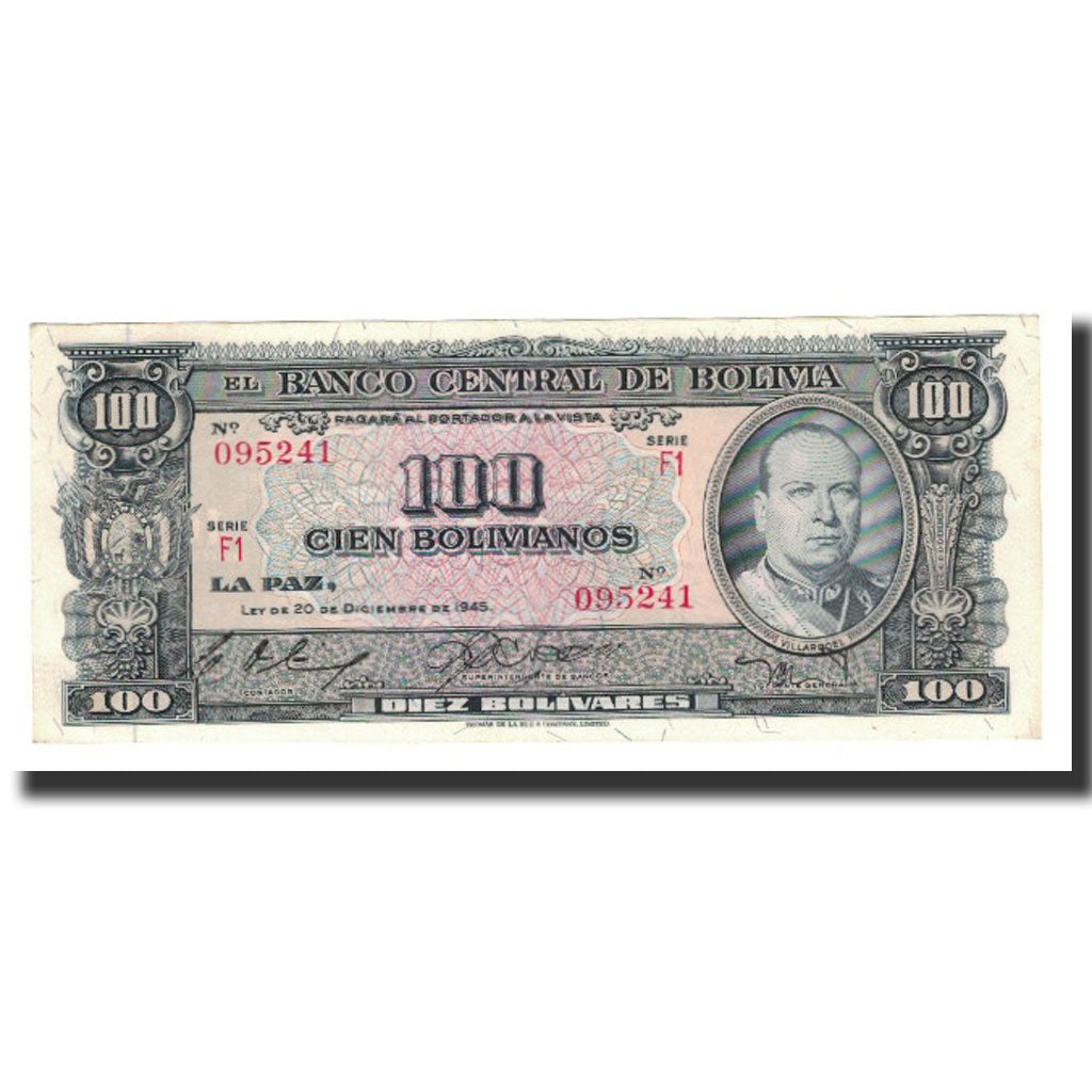 Banknote, Bolivia, 100 Bolivianos, L.1945, KM:147, UNC(65-70)